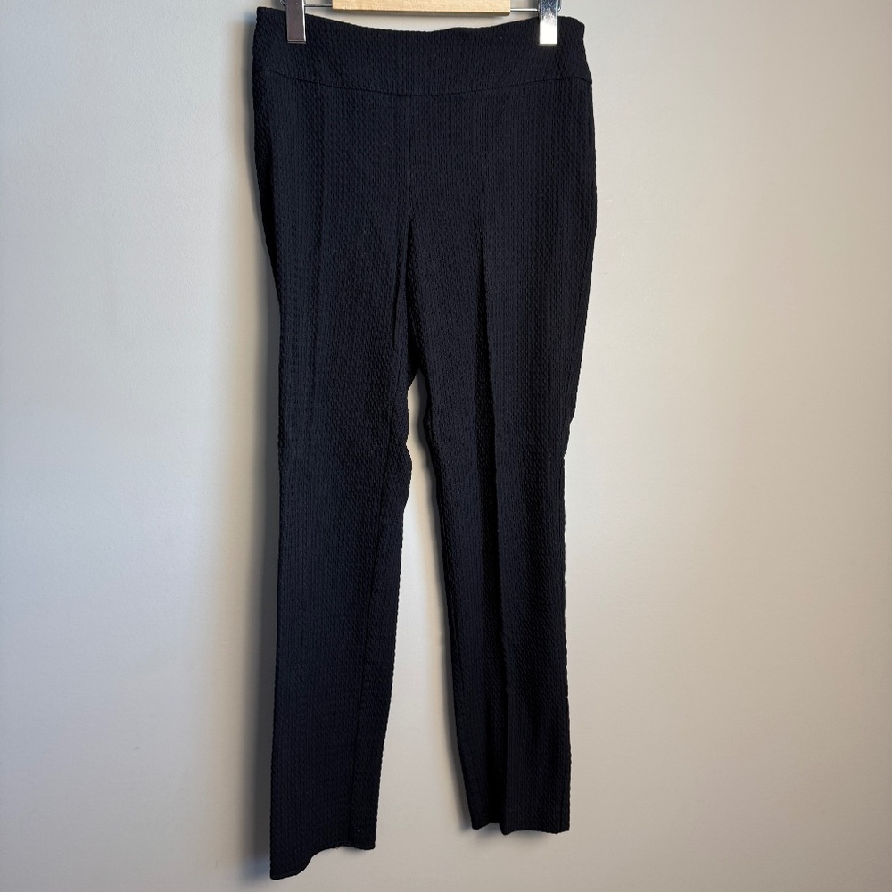 UP! Women's 6 Pull On Textured‎ Casual Dress Legging Pants Black Stretch Comfort